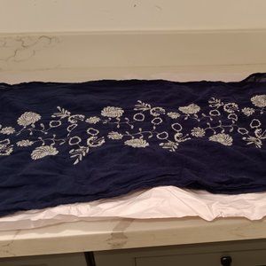 Aerie Blue and White Floral Scarf